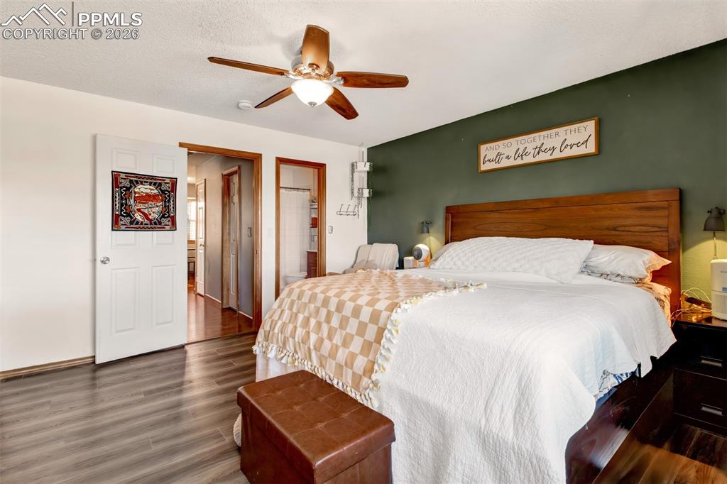 The primary bedroom has an adjoining full bathroom