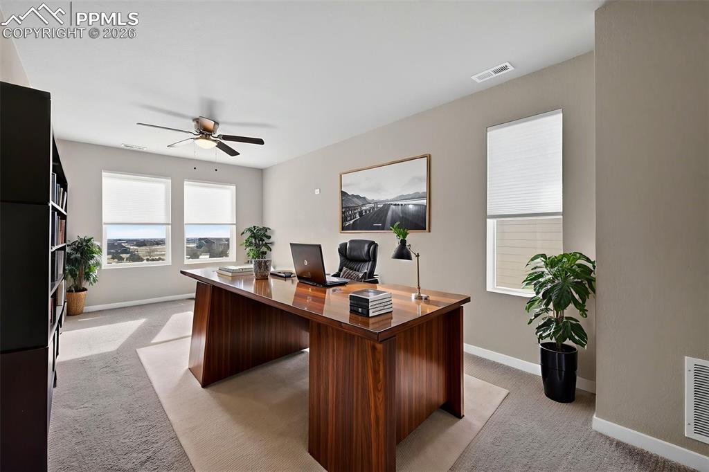 Virtually stage Loft area as office