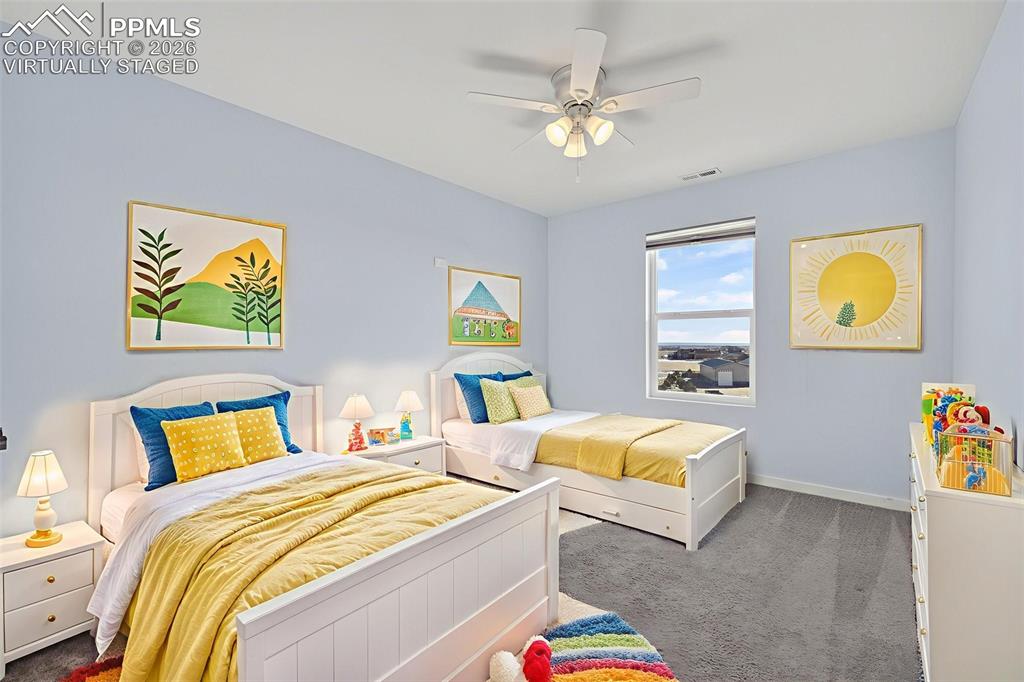 Virtually staged Bedroom 1