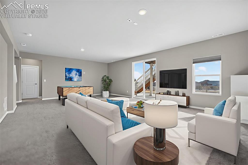 Virtually staged Family room