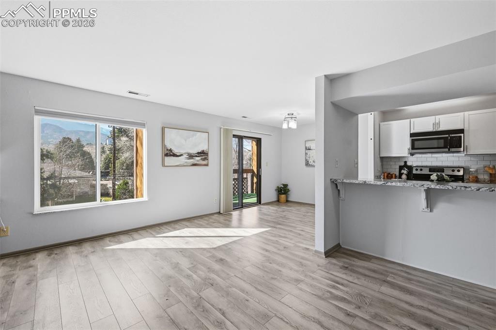 View towards walk out Dining area and balconey