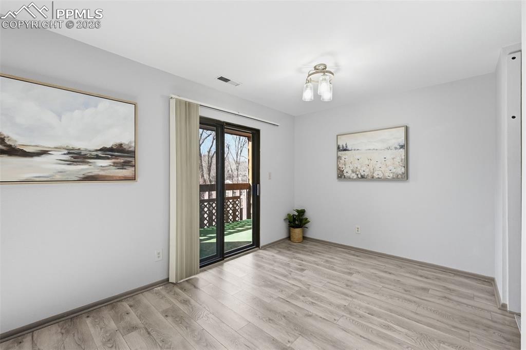 Dining room with walk out to West facing balconey