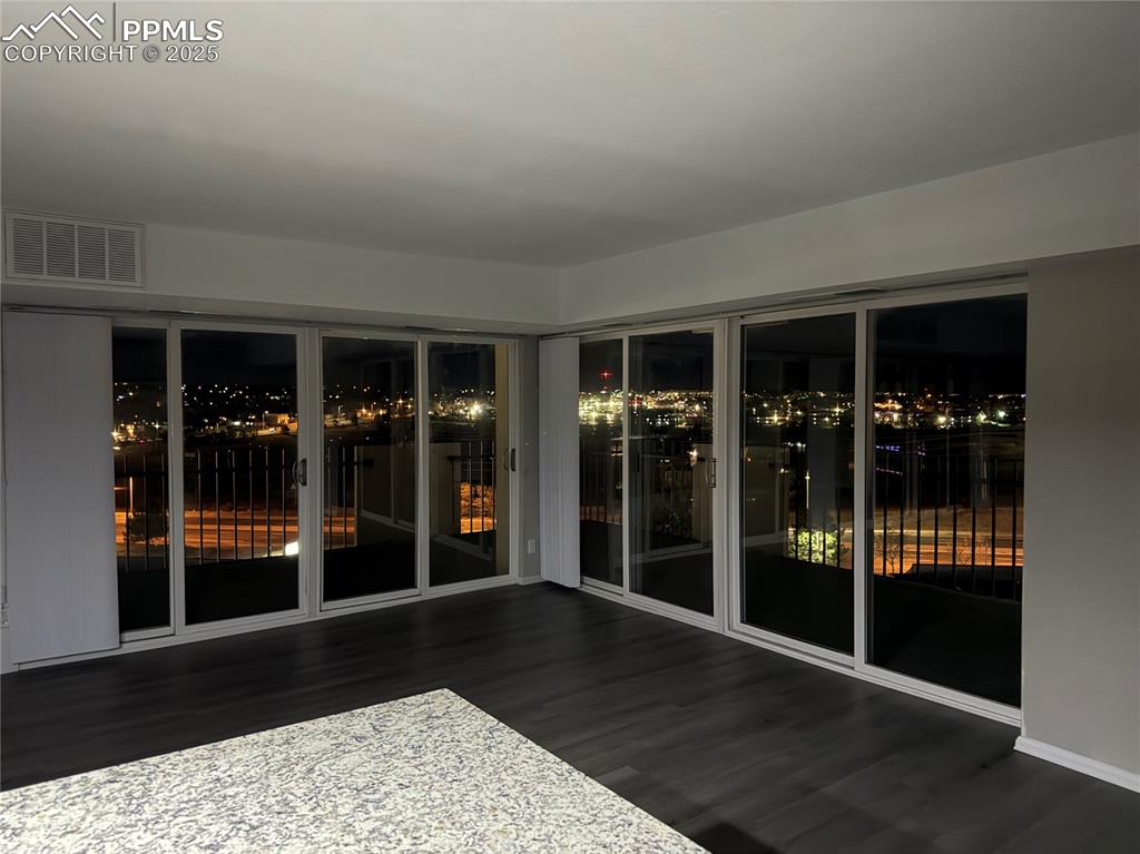 Evening view in Dining room of city lights