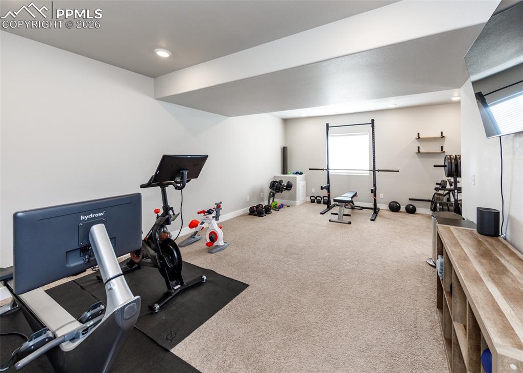 large walk out basement for home gym or family room