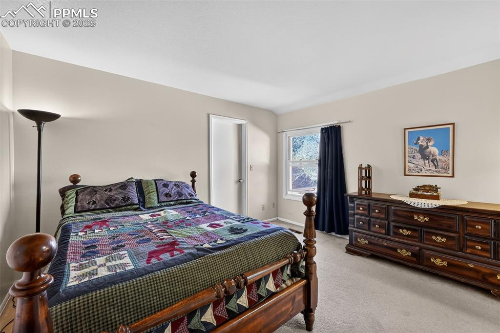 Primary bedroom has walk in closet and attached bath.