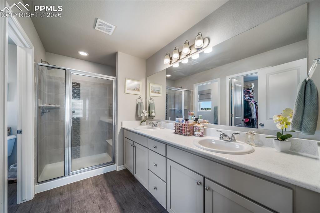 Primary bedroom with ensuite bathroom. 