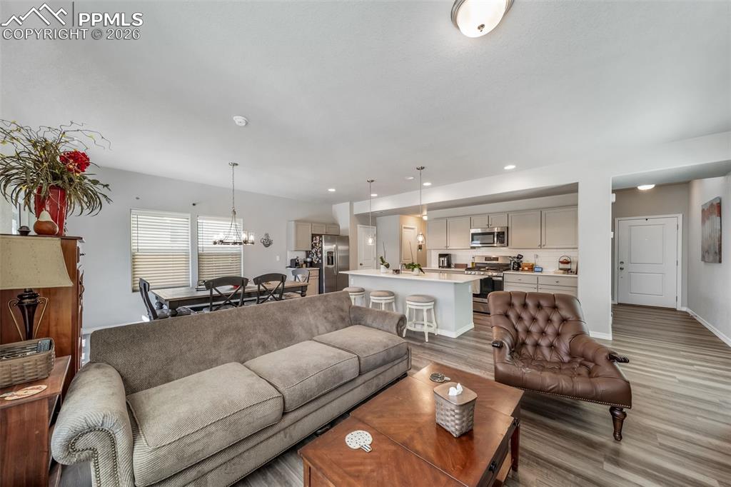 Several windows make for great natural light in the main level living room. 
