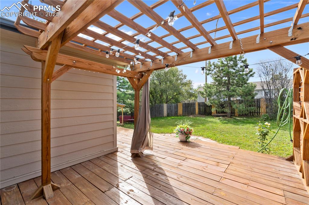Pergola and drapes for privacy! 