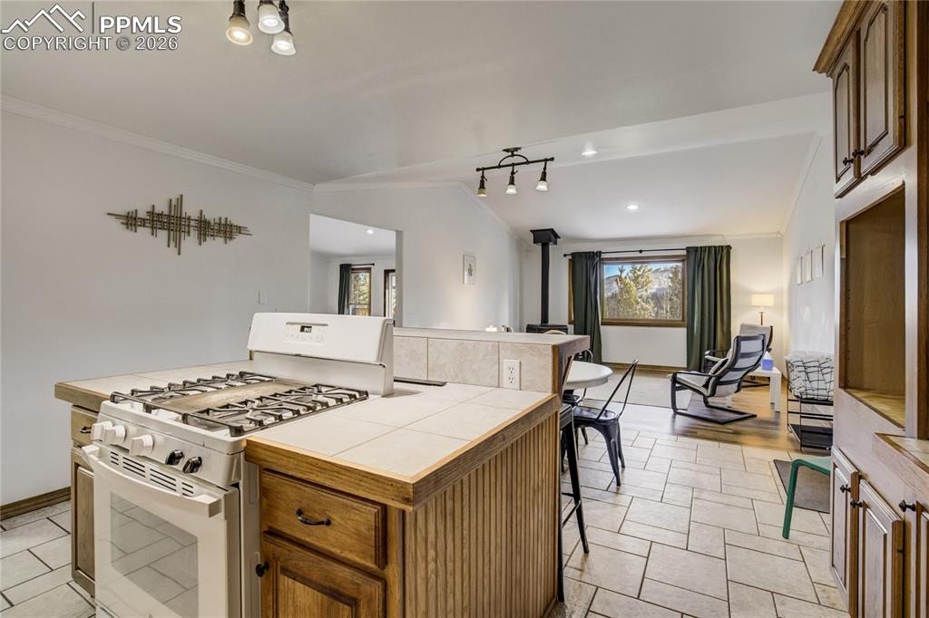 Kitchen, dining and rec room