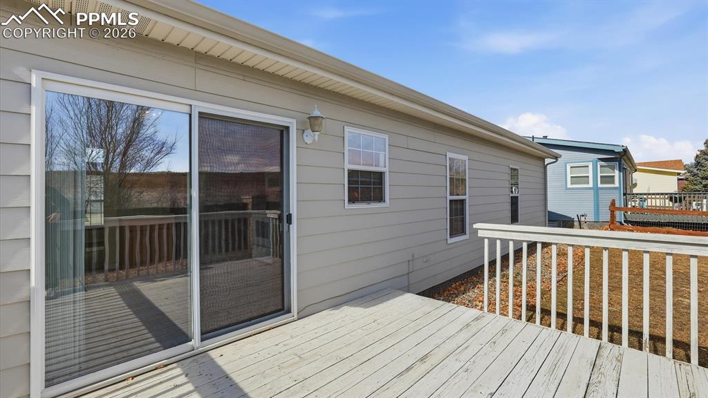 Backyard Deck into the Dining Area.