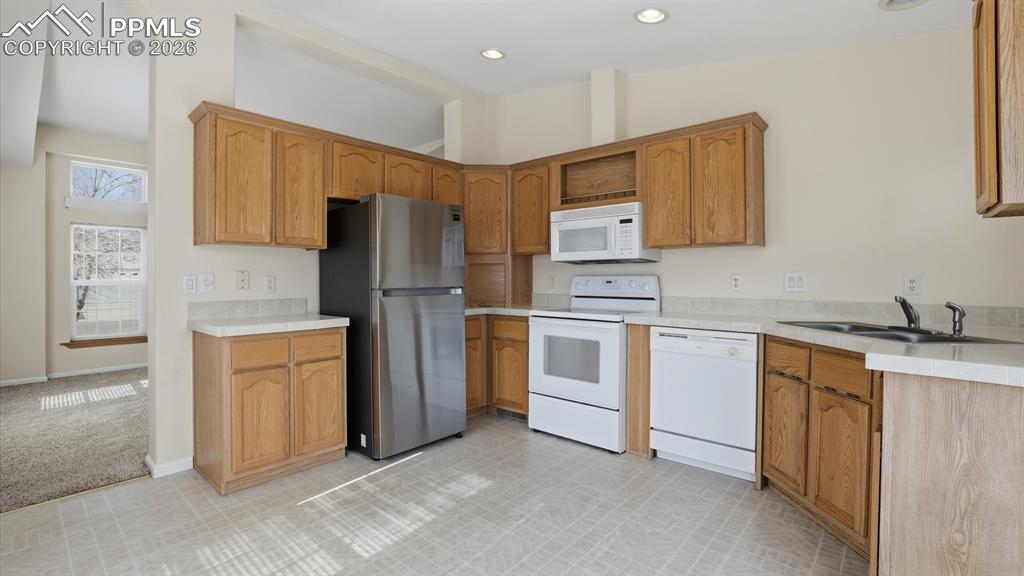 View into the Living Room from the Kitchen.