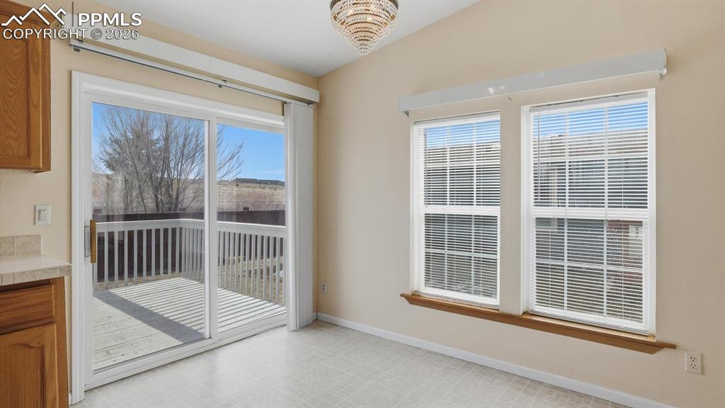 Dining Area with walk out to the backyard deck.