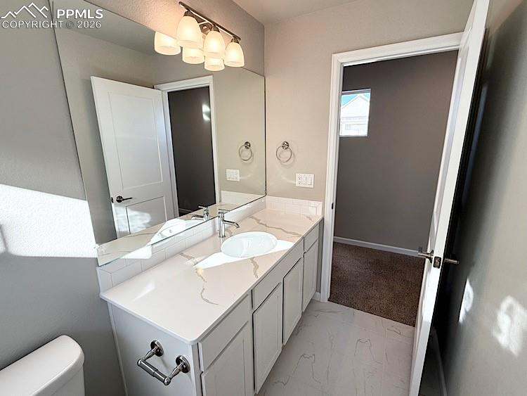 Hall Bathroom with Quartz Countertop and Tile Surrounds! Located on the upper level!