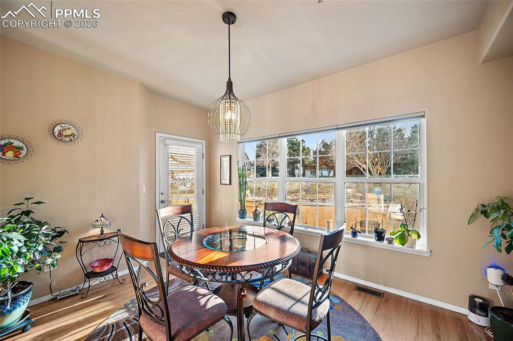 Walk out to the extra-large patio. 