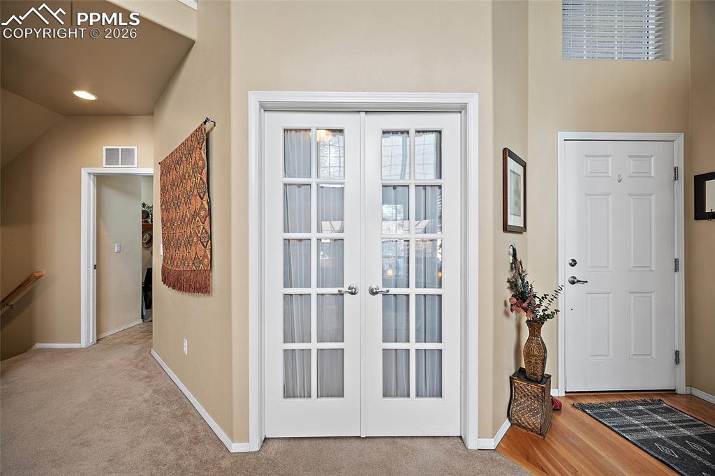 Office with French doors. Plenty of privacy. 