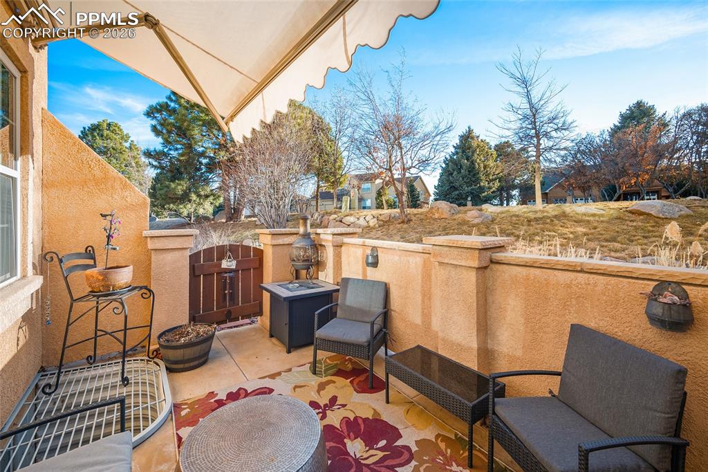 Gate leading out to common areas. 