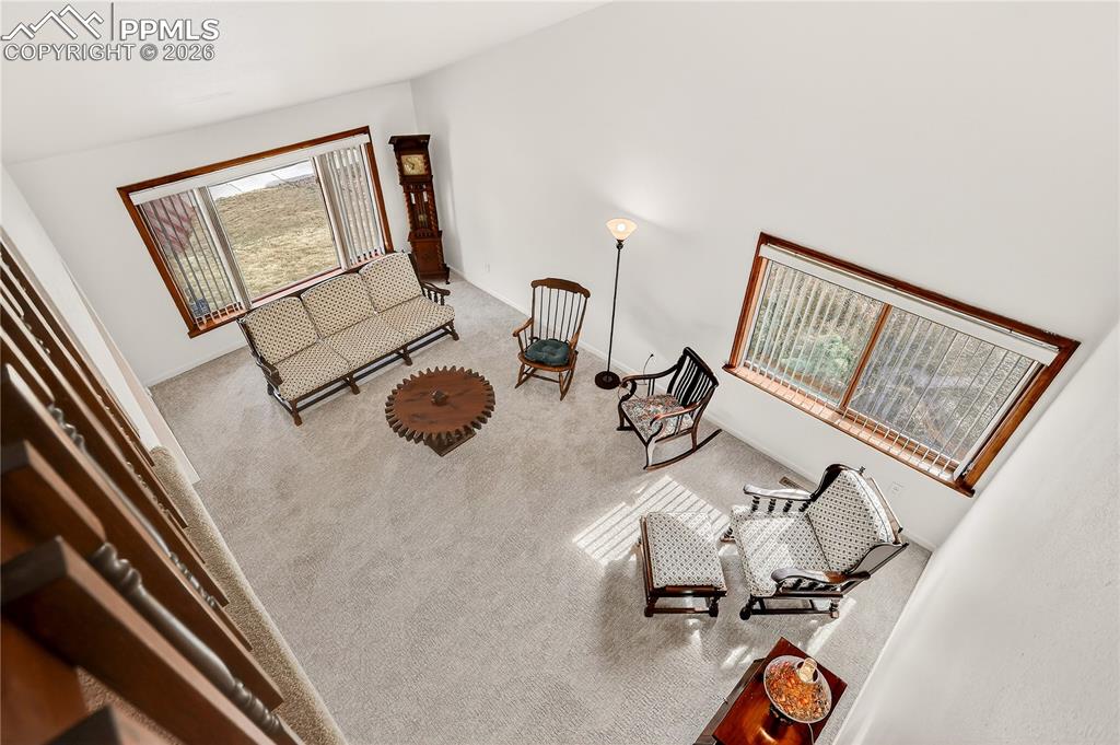 Front living room from upper landing area