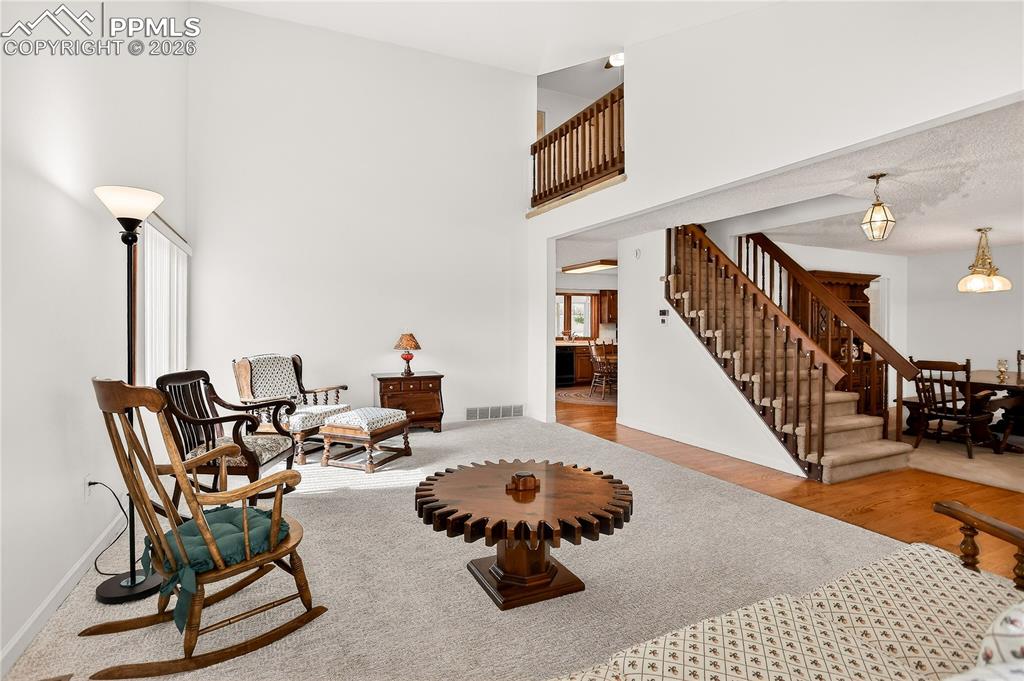 Living room has new carpet and fresh interior paint!