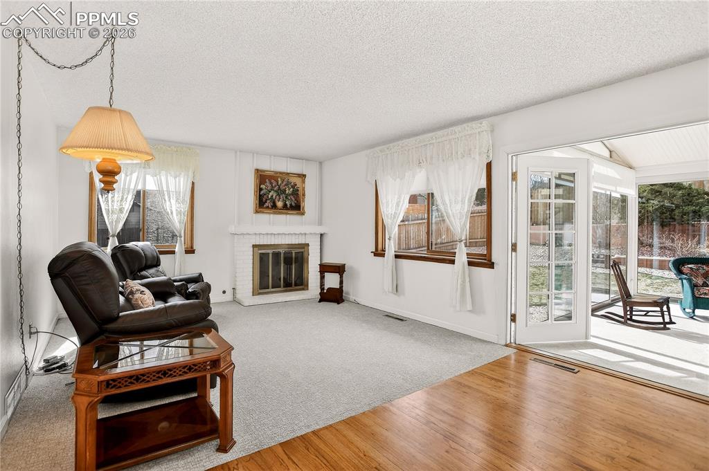 Family room with fireplace!