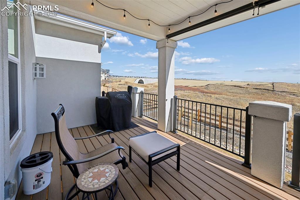 Wooden deck with grilling area
