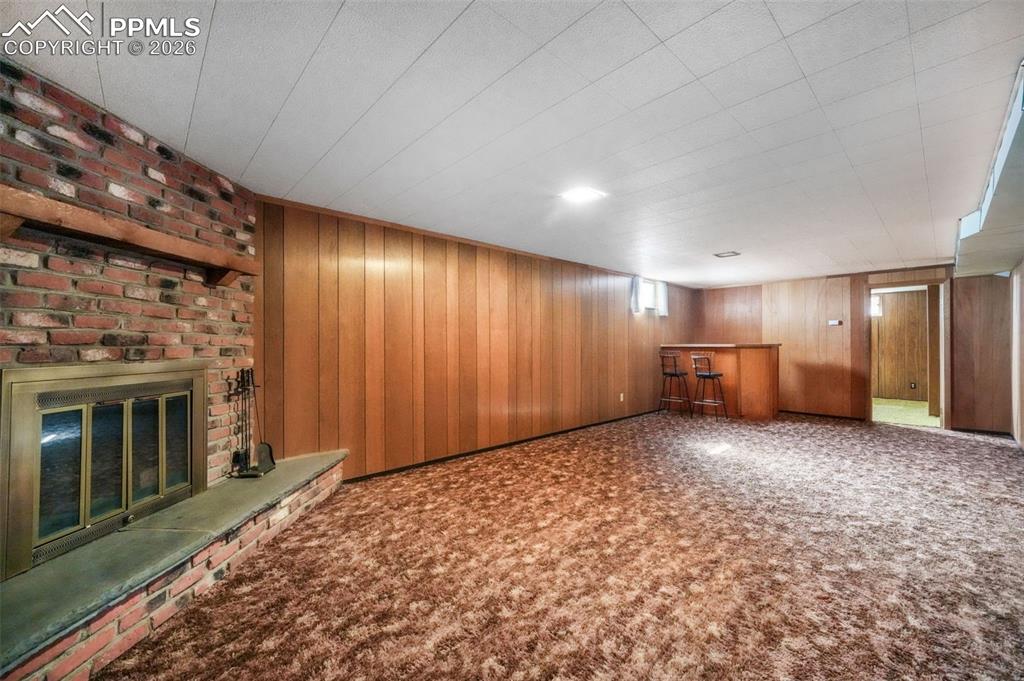 Spacious basement living room