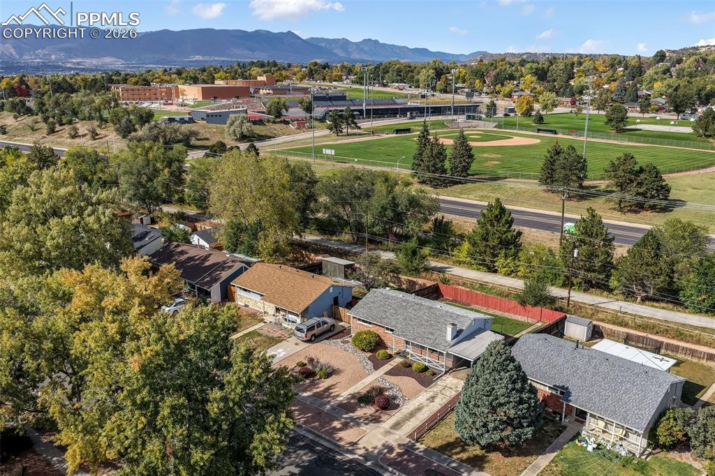 Aerial view of surrounding area