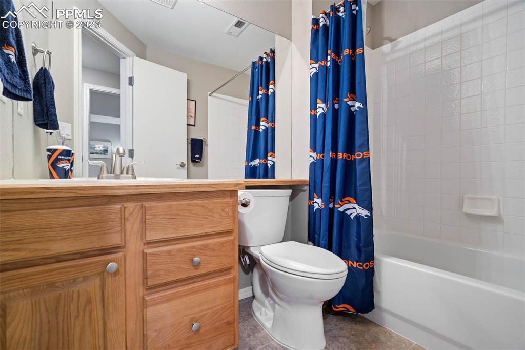 Bathroom 5(basement featuring vanity and shower/bath combo