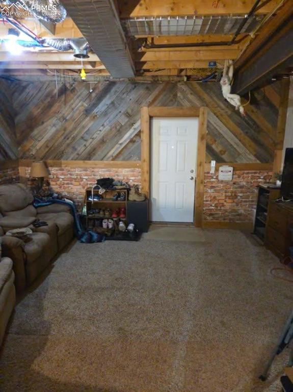 Spacious walk-out basement family room with direct driveway access 