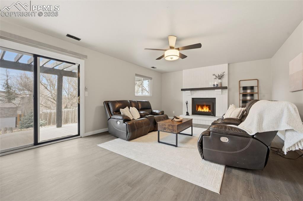 Lower family room with walk-out to back yard