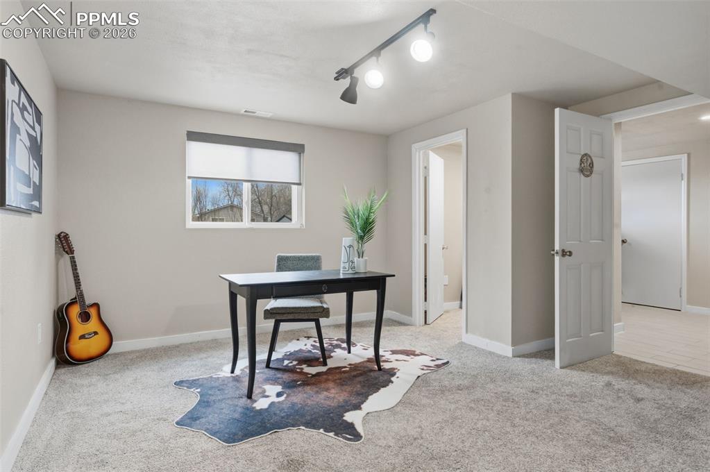 Basement bedroom toward back yard
