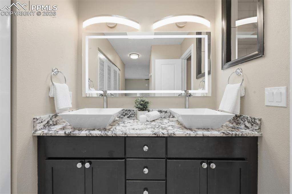 Primary bathroom vanity area