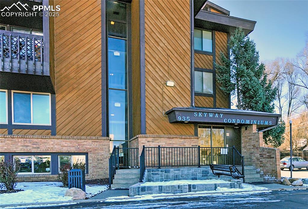 Guest parking is located just across from this main entrance. 