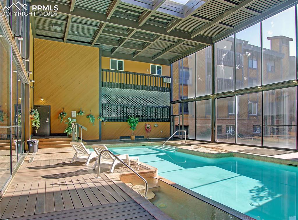 Indoor pool with hot tub