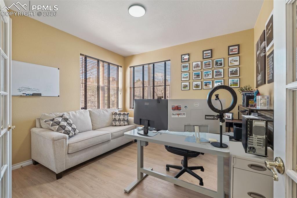 Office featuring light wood-type flooring