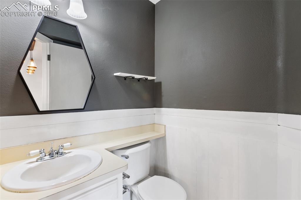 1/2 bath on the main level.