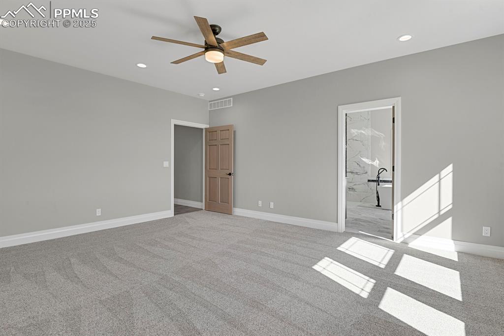 Primary bedroom w/view of access to bathroom