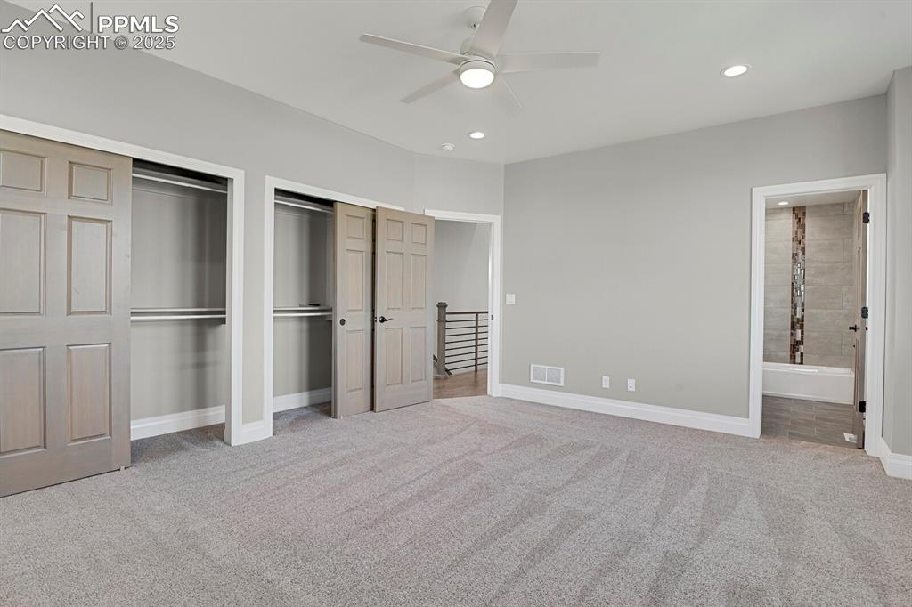 Double closet and access to full bathroom in secondary suite