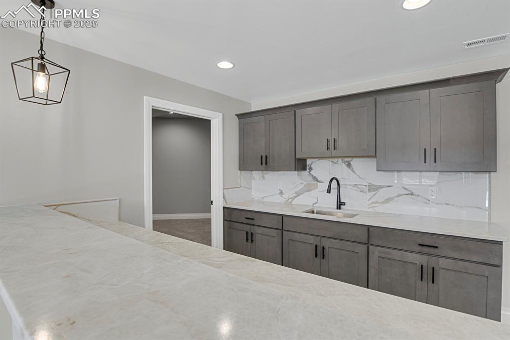 Great storage and space in the basement wet bar