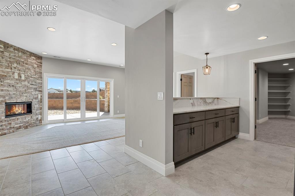 family room - bar view, access to theater room on the right