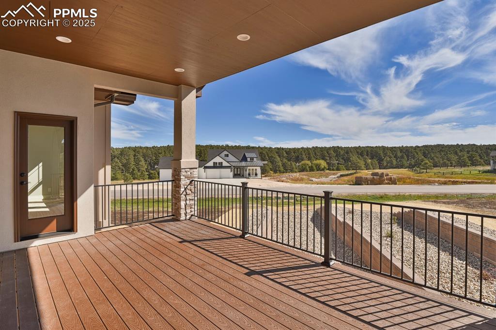Lovely forest view from the deck.  Door on the left is access to primary suite