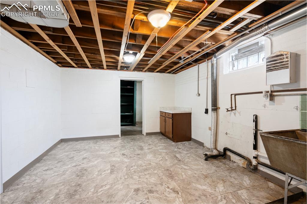 View of below grade area