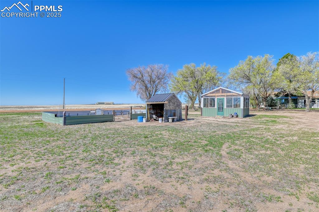Green House & Raised Gardening Area