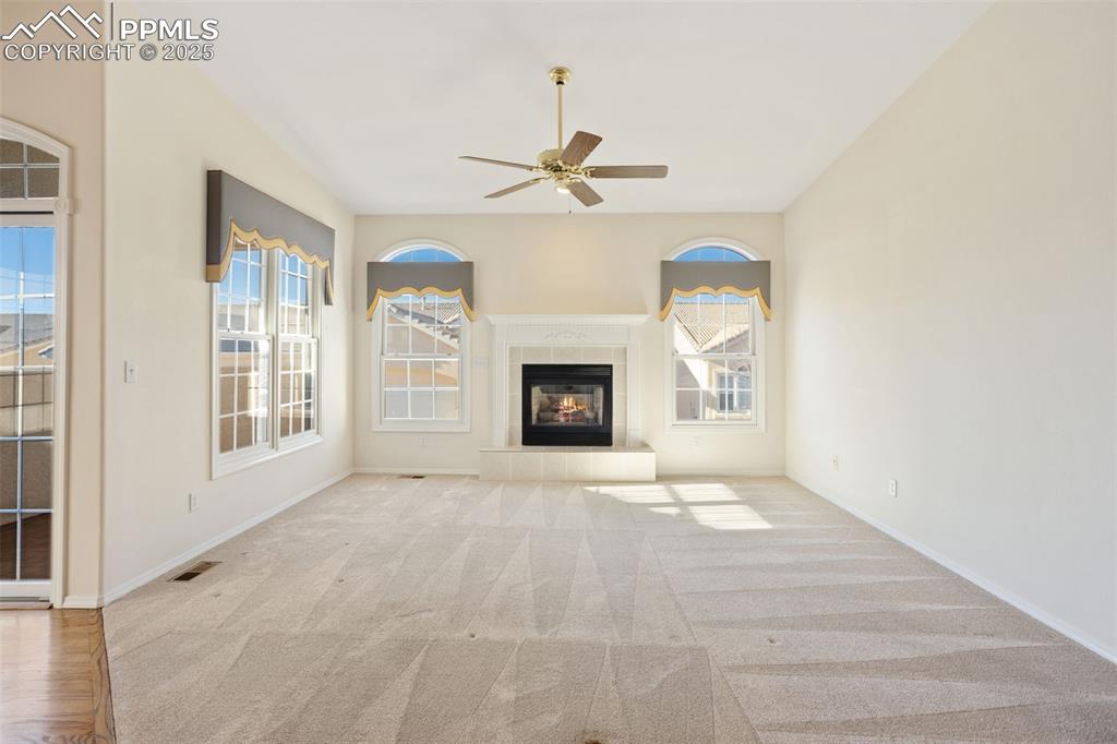 Light and Bright Living Room with Gas Fireplace!