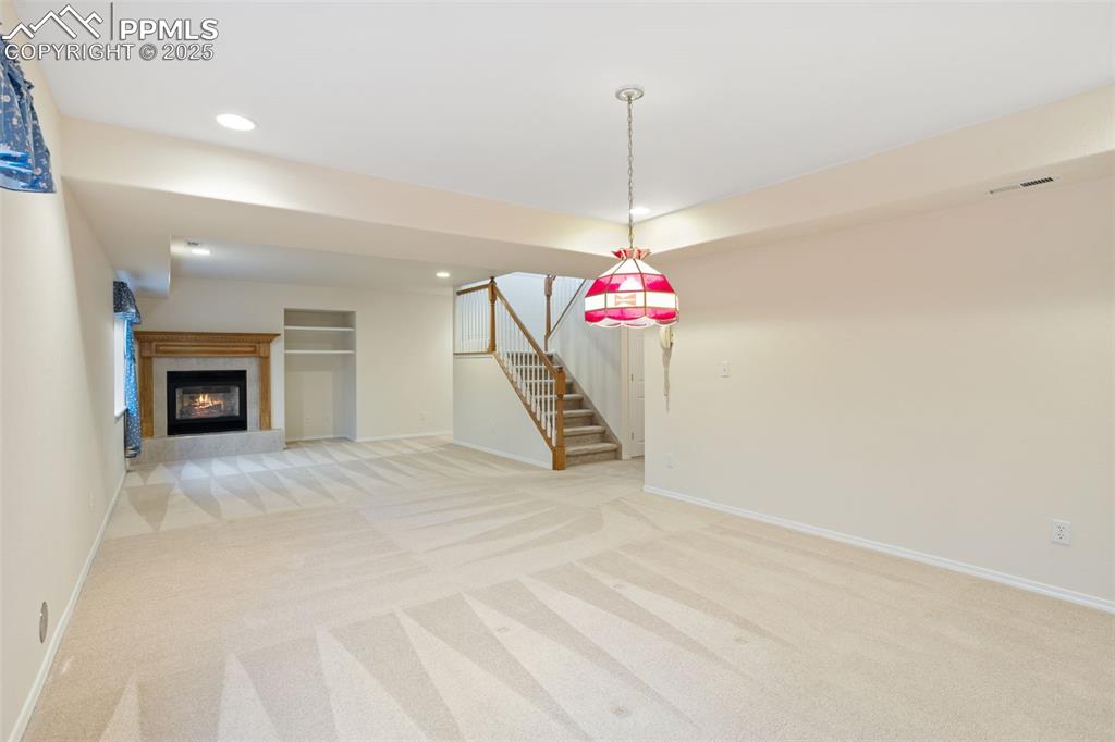 Basement Family Room with Gas Fireplace!