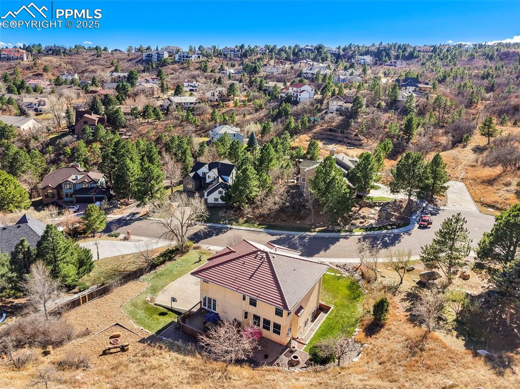 Aerial view of residential area
