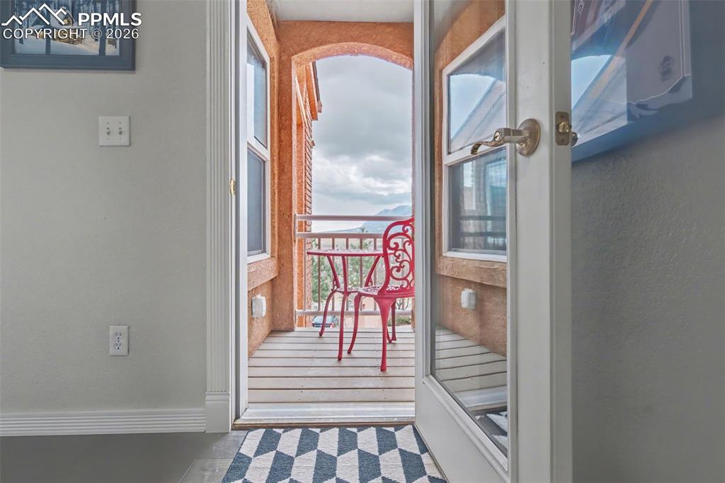 Upper level Juliette balcony off the upper staircase landing