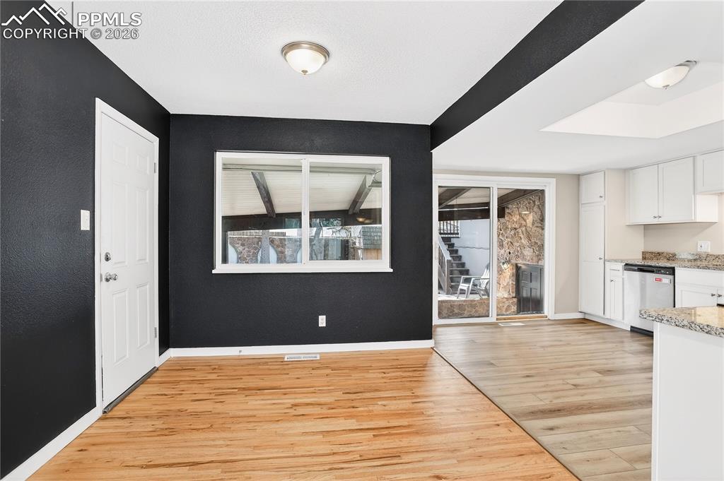 Dining area just off the kitchen