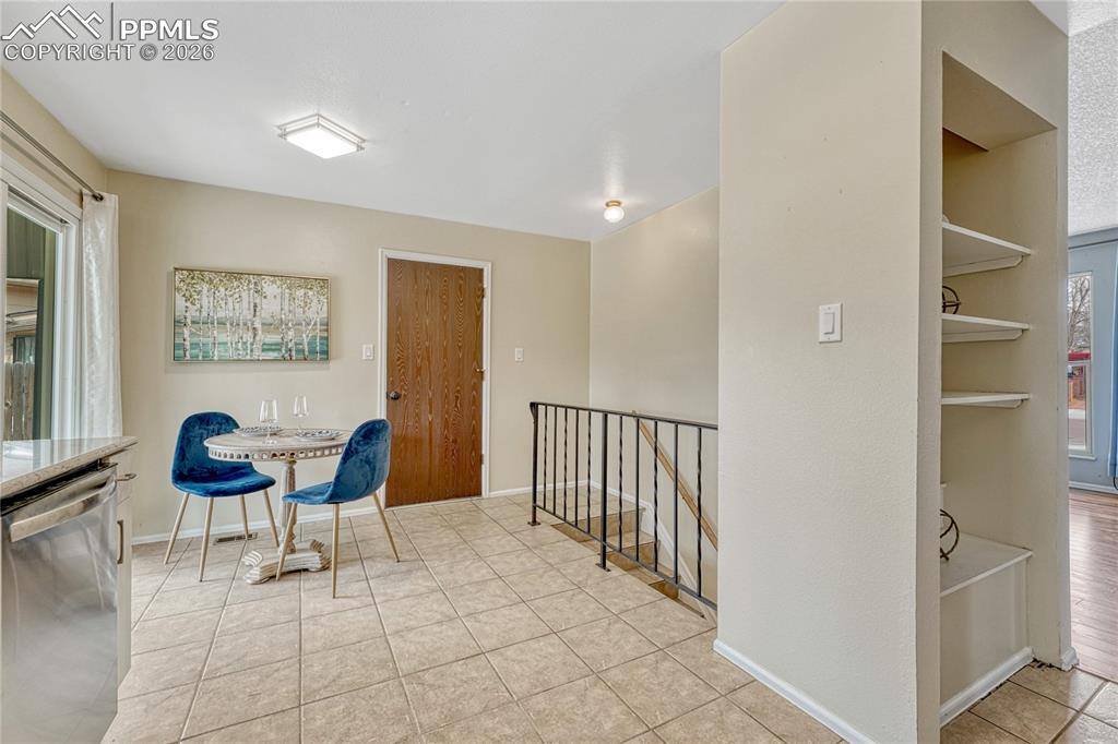 Built in shelving for more storage