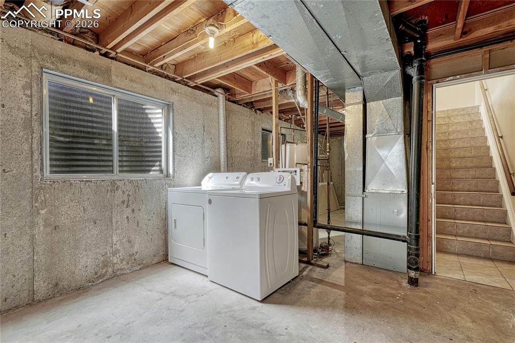 Laundry in basement