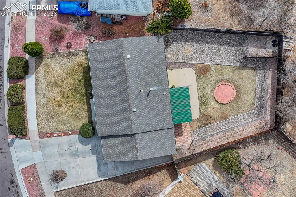 Aerial view of property